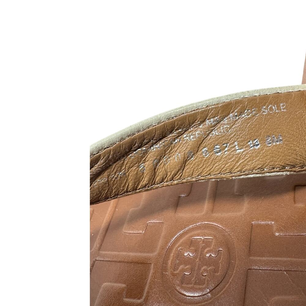 Tory Burch Thora Thong‎ Sandals Flip Flops Patent Leather Ivory Gold Size US 8 - Picture 13 of 14